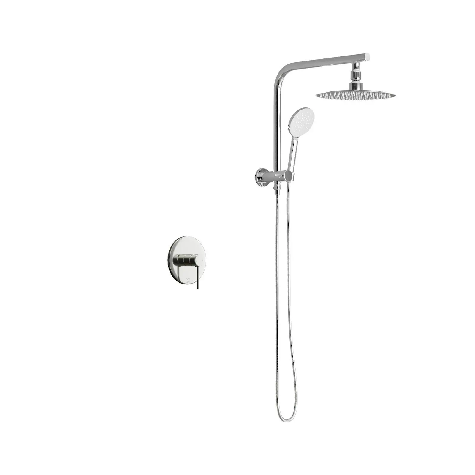 Welba 250mm Rain Shower Head Set With Mixer Round 3-Mode Handheld Shower Chrome