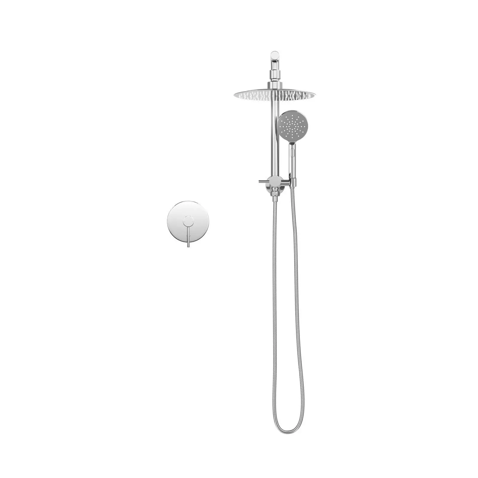 Welba 250mm Rain Shower Head Set With Mixer Round 3-Mode Handheld Shower Chrome