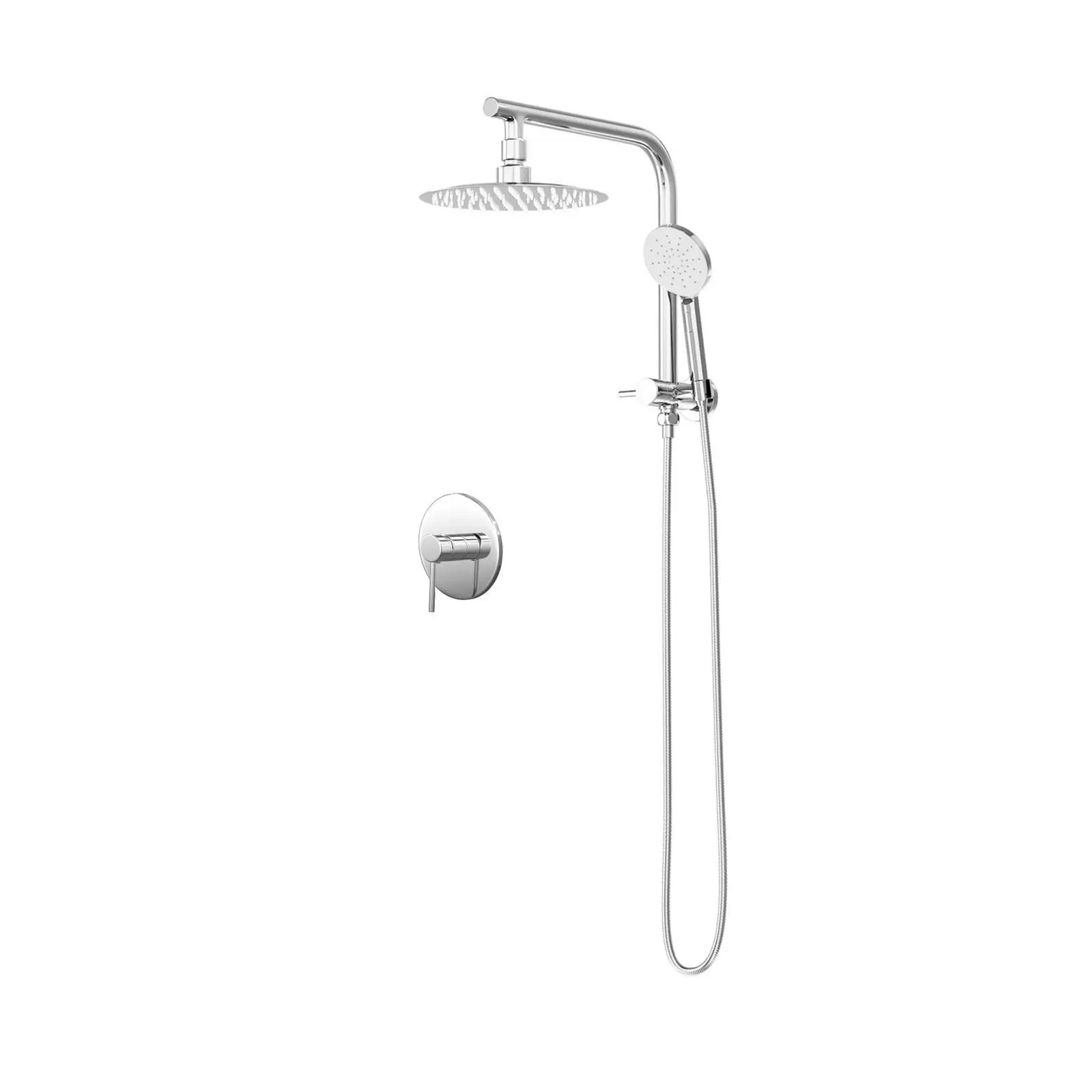 Welba 250mm Rain Shower Head Set With Mixer Round 3-Mode Handheld Shower Chrome