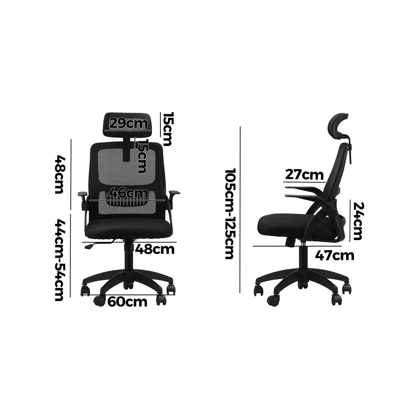 Oikiture Mesh Office Chair Executive Fabric Gaming Seat Racing Computer Black1