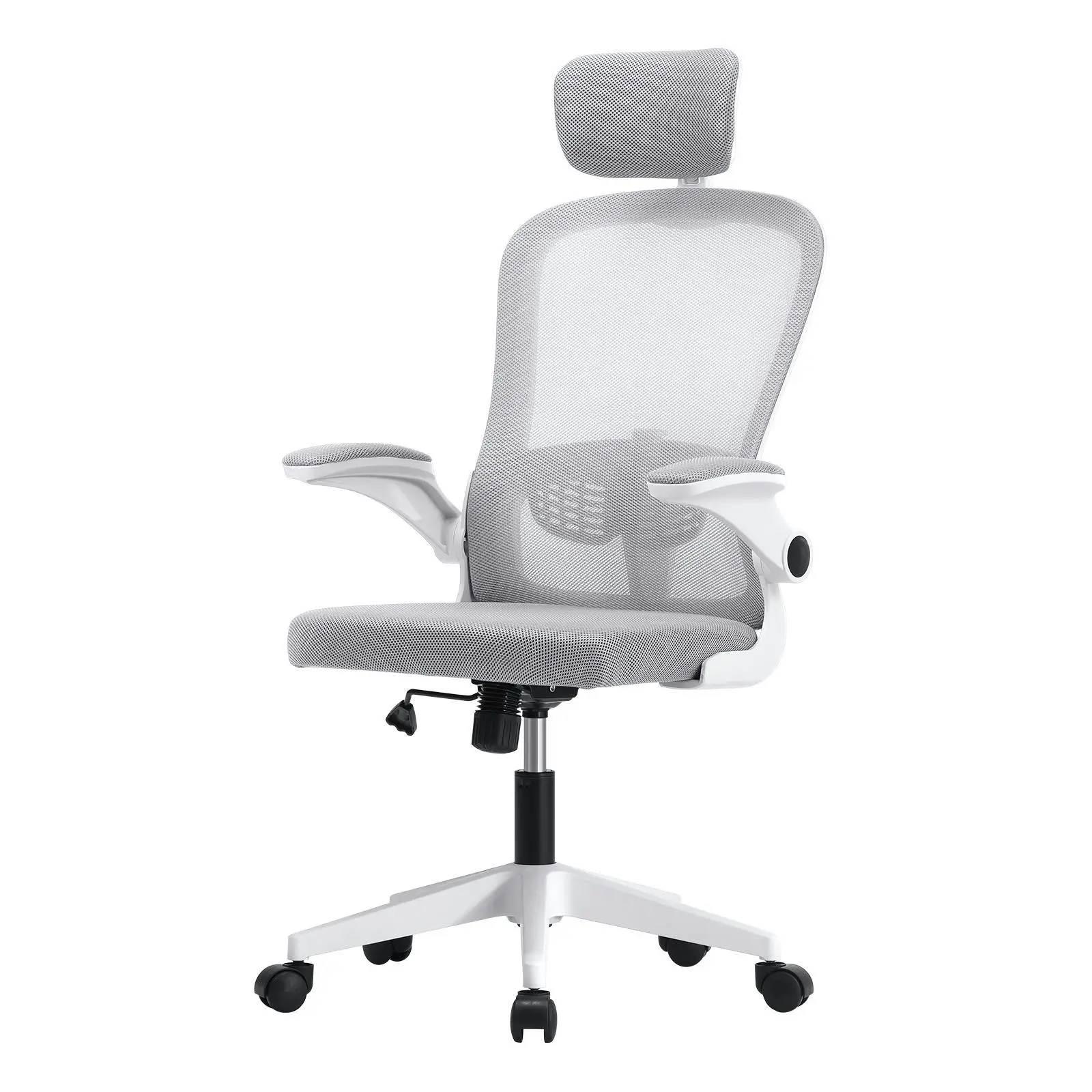 Oikiture Mesh Office Chair Executive Fabric Gaming Seat Racing Computer 1 White