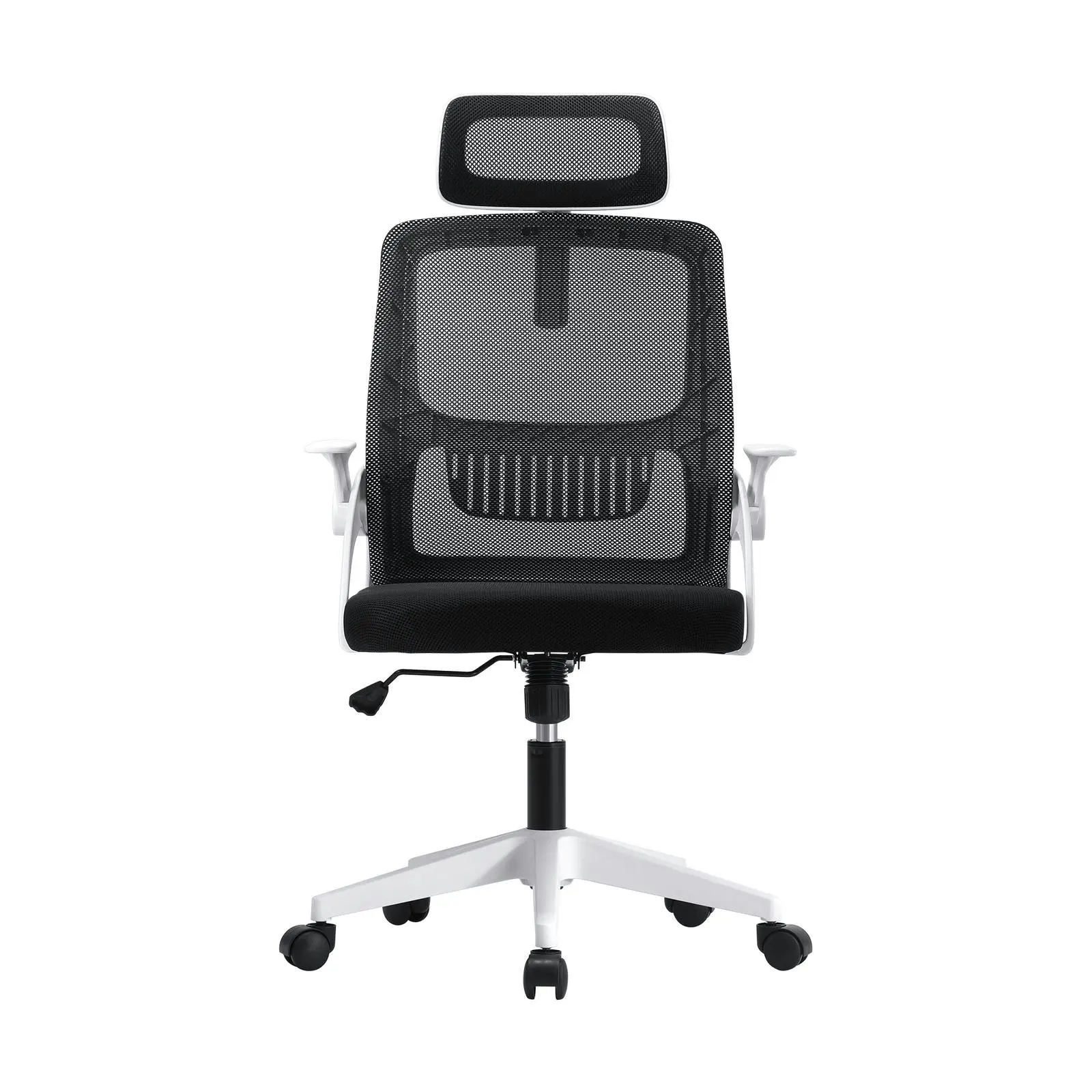 Oikiture Mesh Office Chair Executive Fabric Gaming Seat Racing Computer 1 White&Black