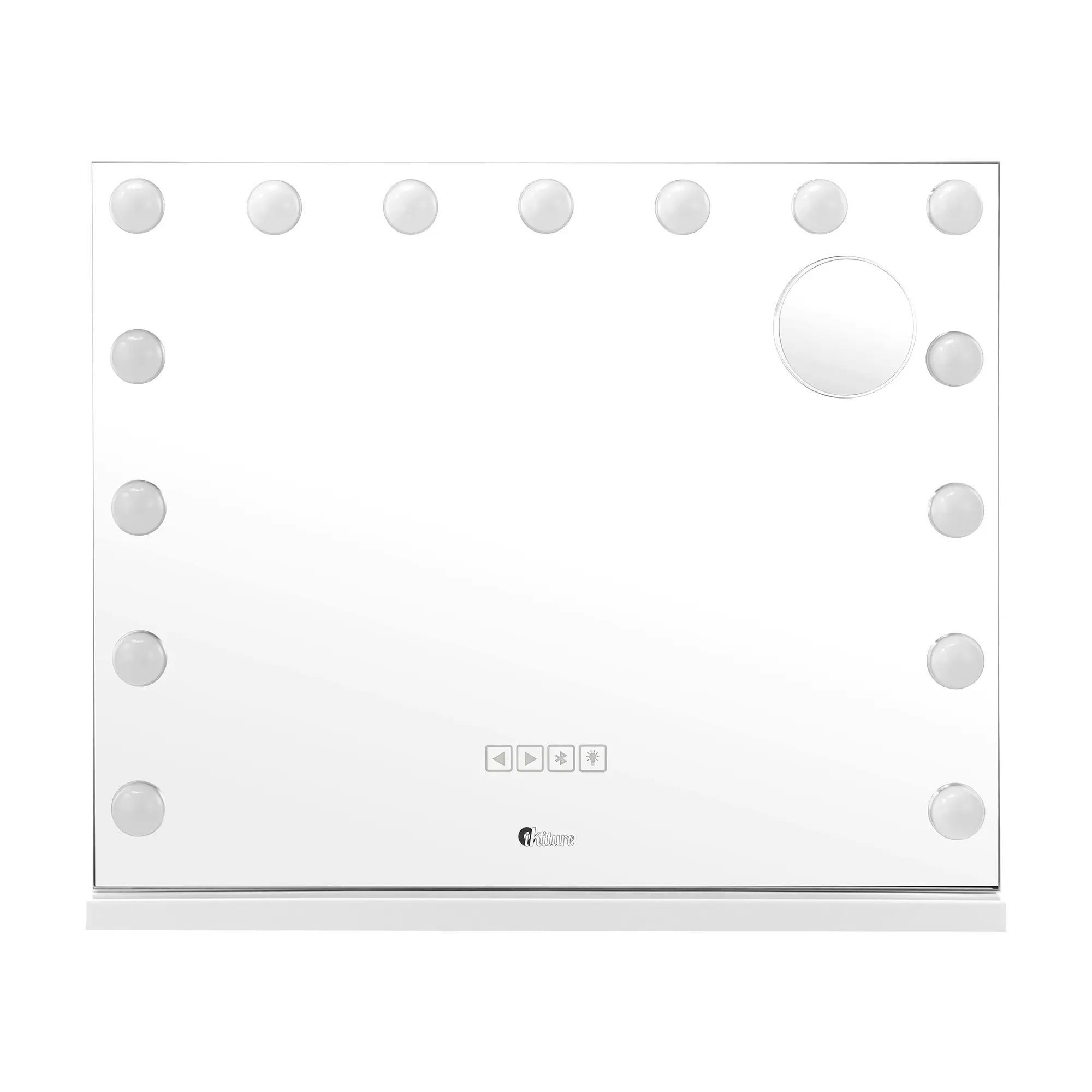 Oikiture 59x48cm Bluetooth Hollywood Makeup Mirrors with LED Light Vanity Mirror