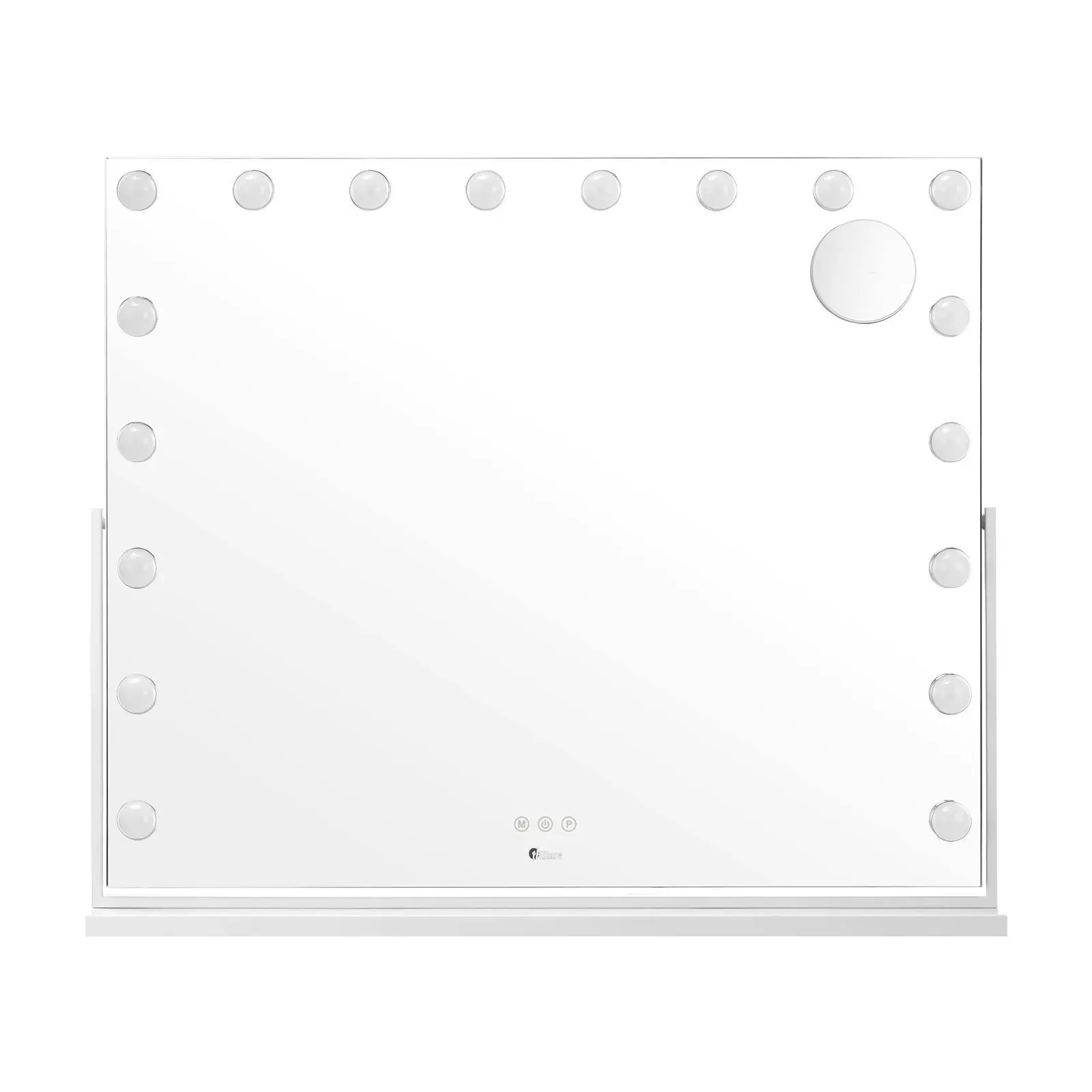 Oikiture 83x69cm Makeup Mirror Rotatable Bluetooth LED Hollywood Mirrors Magnifying