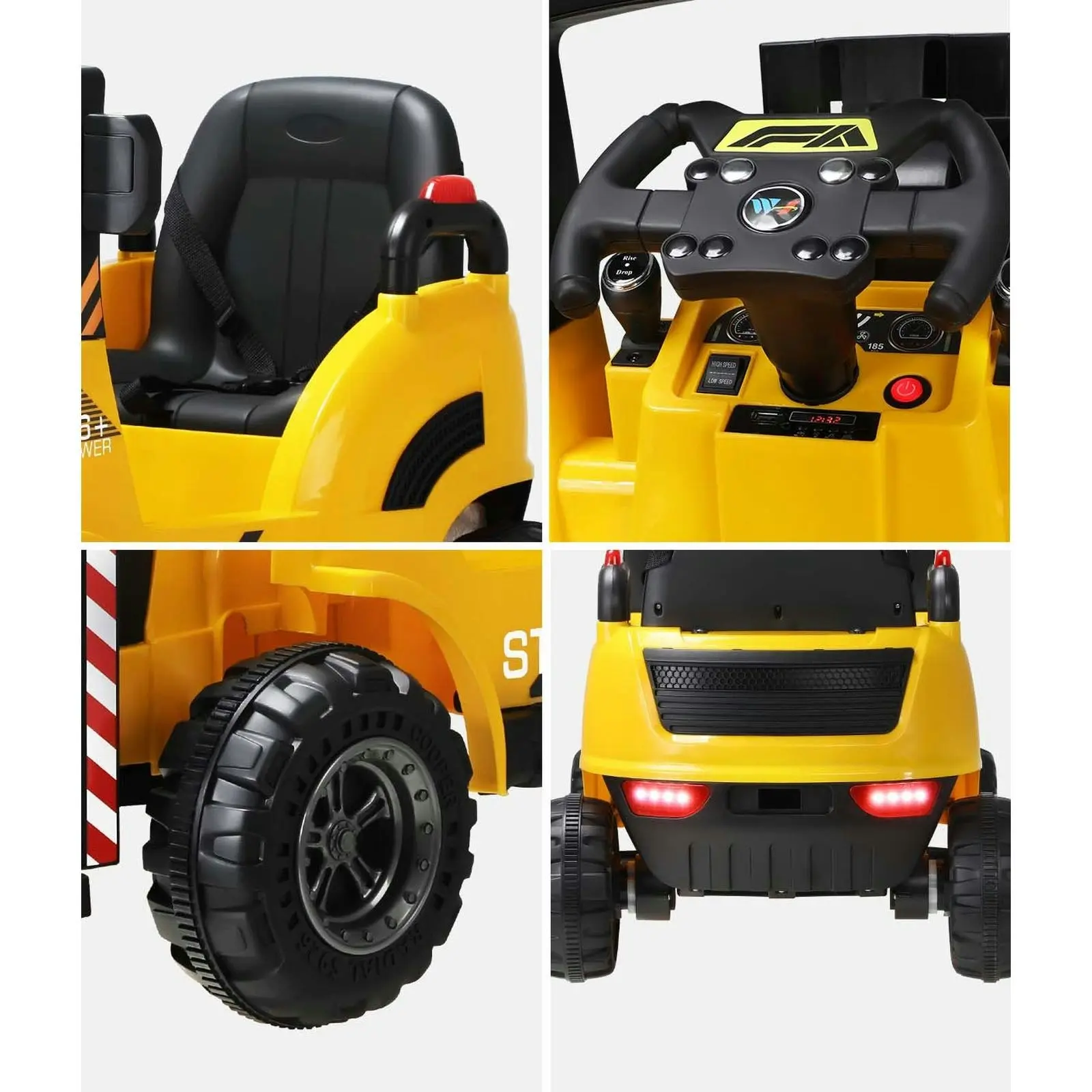 Mazam Kids Ride-On Forklift 12V Electric Operated Car Toy W/ Lift/Load Yellow