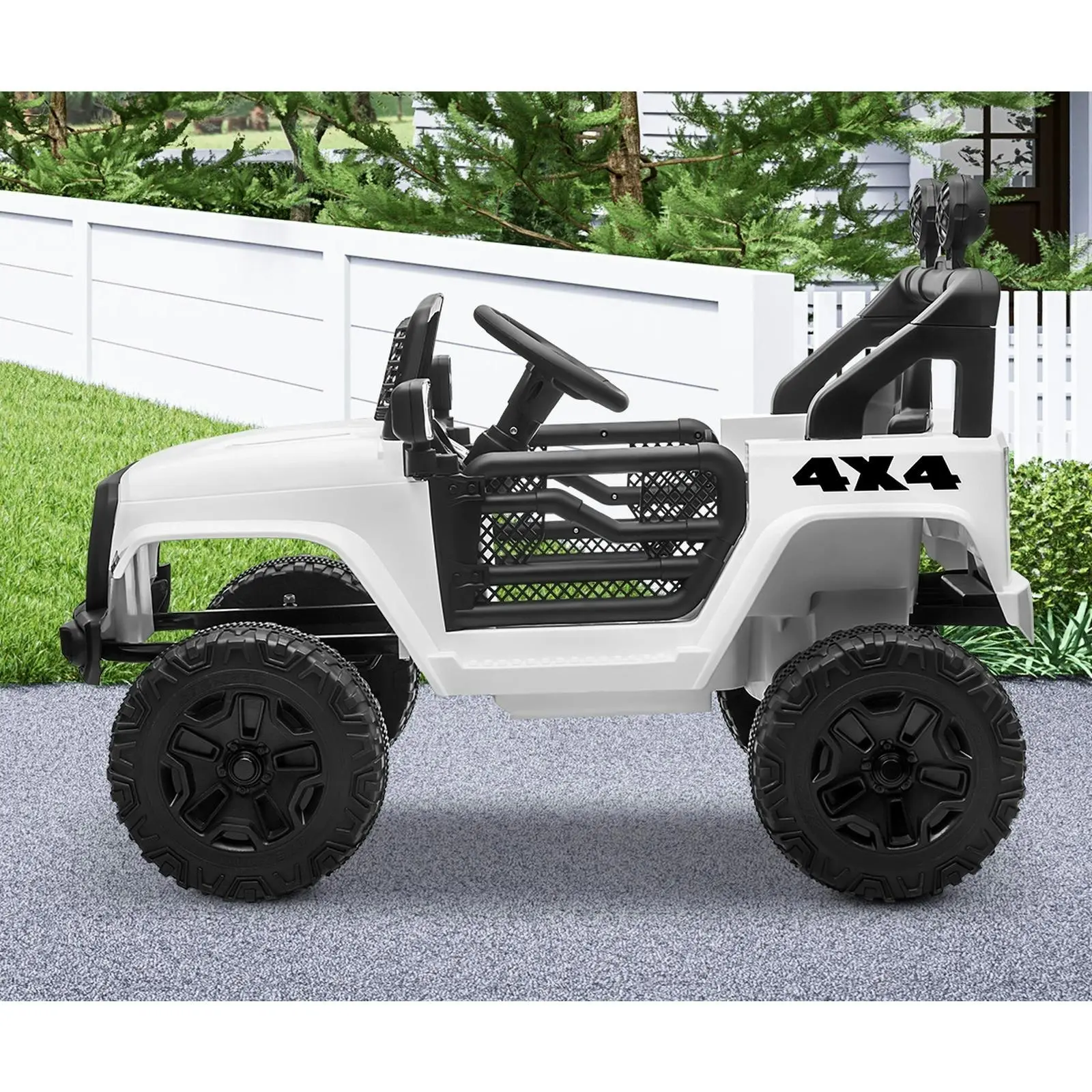 Mazam Kids Ride On Car Electric Toys Jeep 12V Remote Vehicle Car Gift White