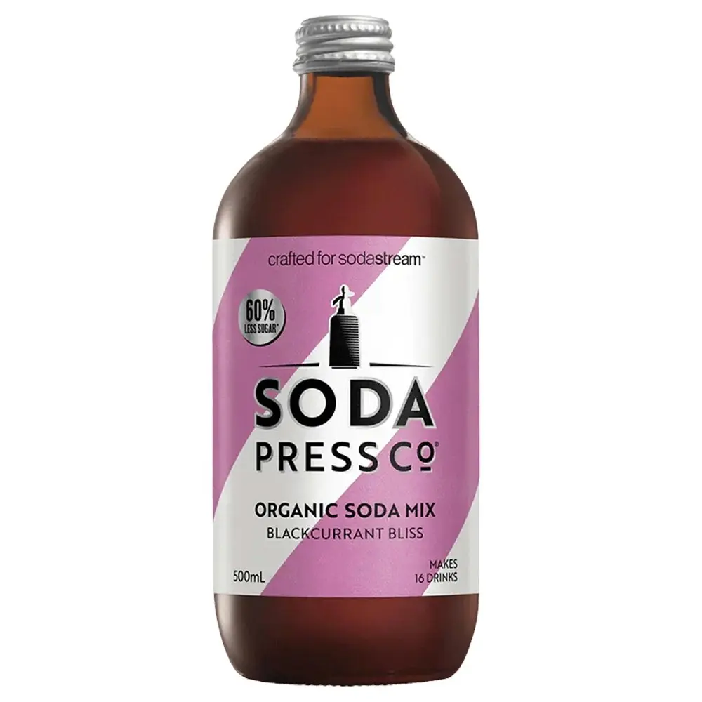 3PK Sodapress Co. Organic Blackcurrant Bliss Soda Low Sugar Syrup Flavouring