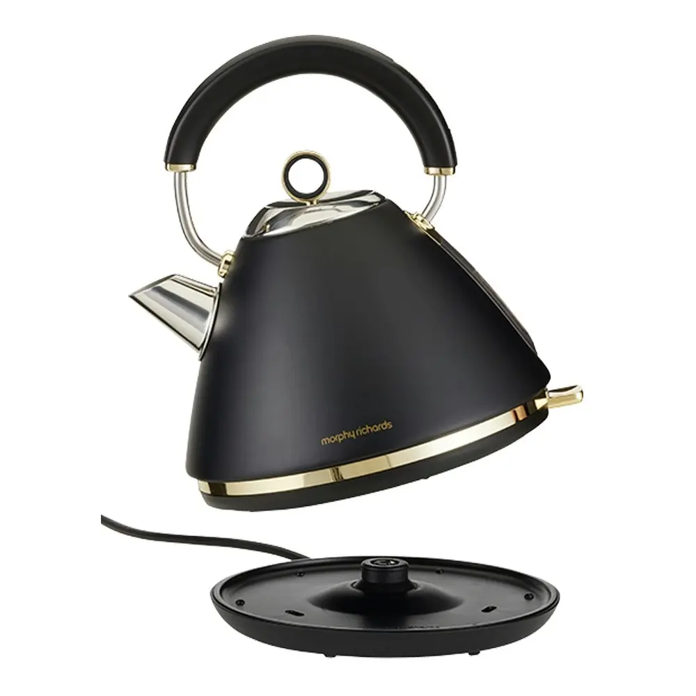 Morphy Richards Ascend 1.5L Electric Pyramid Kettle/Boiler 2200W Soft Gold/Black