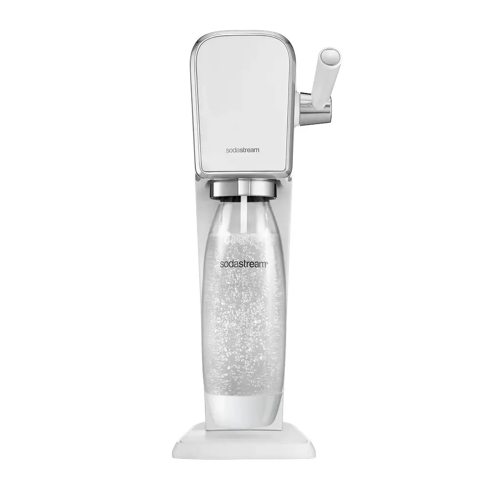 SodaStream Art Sparkling Fizzy Water/Soda Drink Maker White 60L w/1L Bottle