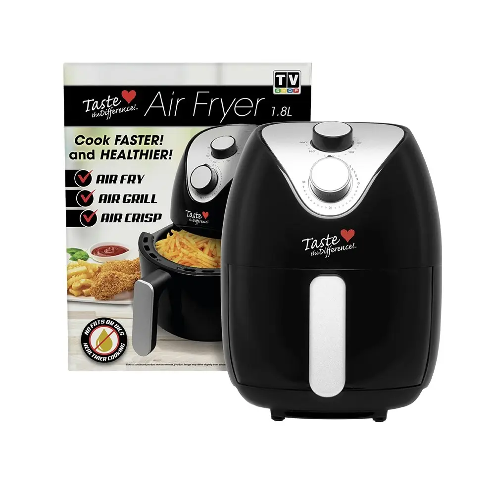 Taste The Difference Electric Air Fryer Cooker w/Grill Tray/Non Stick 1000W 1.8L