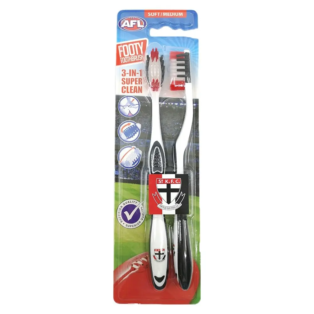 6pc AFL Soft/Medium Toothbrush Oral Care St Kilda Saints Kids/Adults 6y+