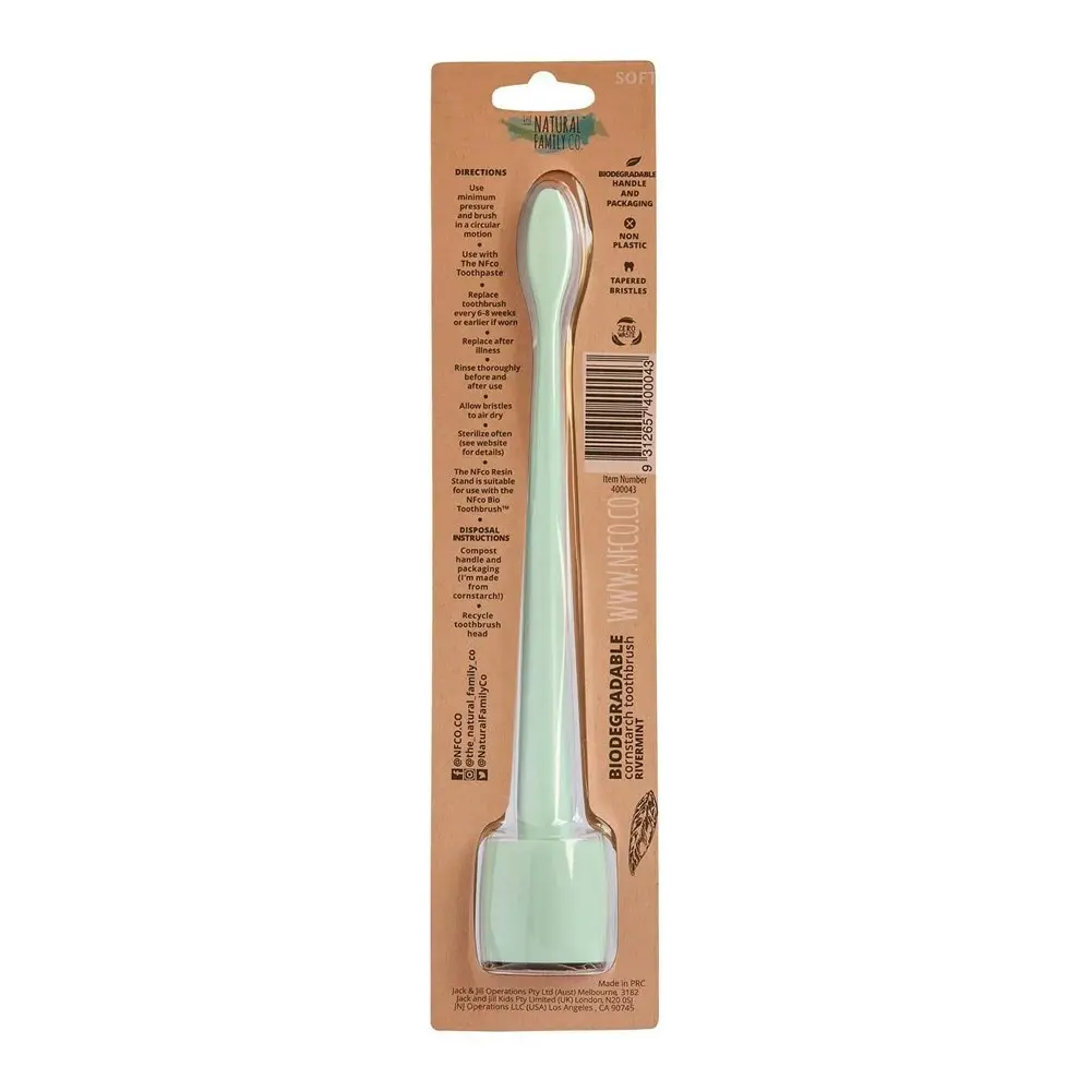 Nfco Bio Soft-Bristles Toothbrush w/ Stand Oral Teeth Hygiene Care Rivermint