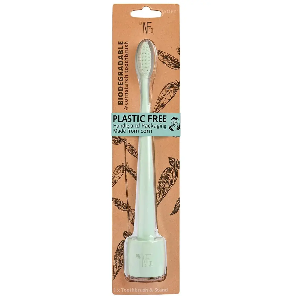 Nfco Bio Soft-Bristles Toothbrush w/ Stand Oral Teeth Hygiene Care Rivermint