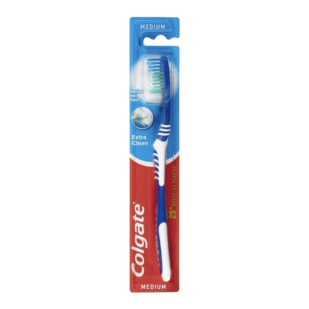 12pc Colgate Extra Whole Mouth Clean Medium Manual Toothbrushes Set Assorted