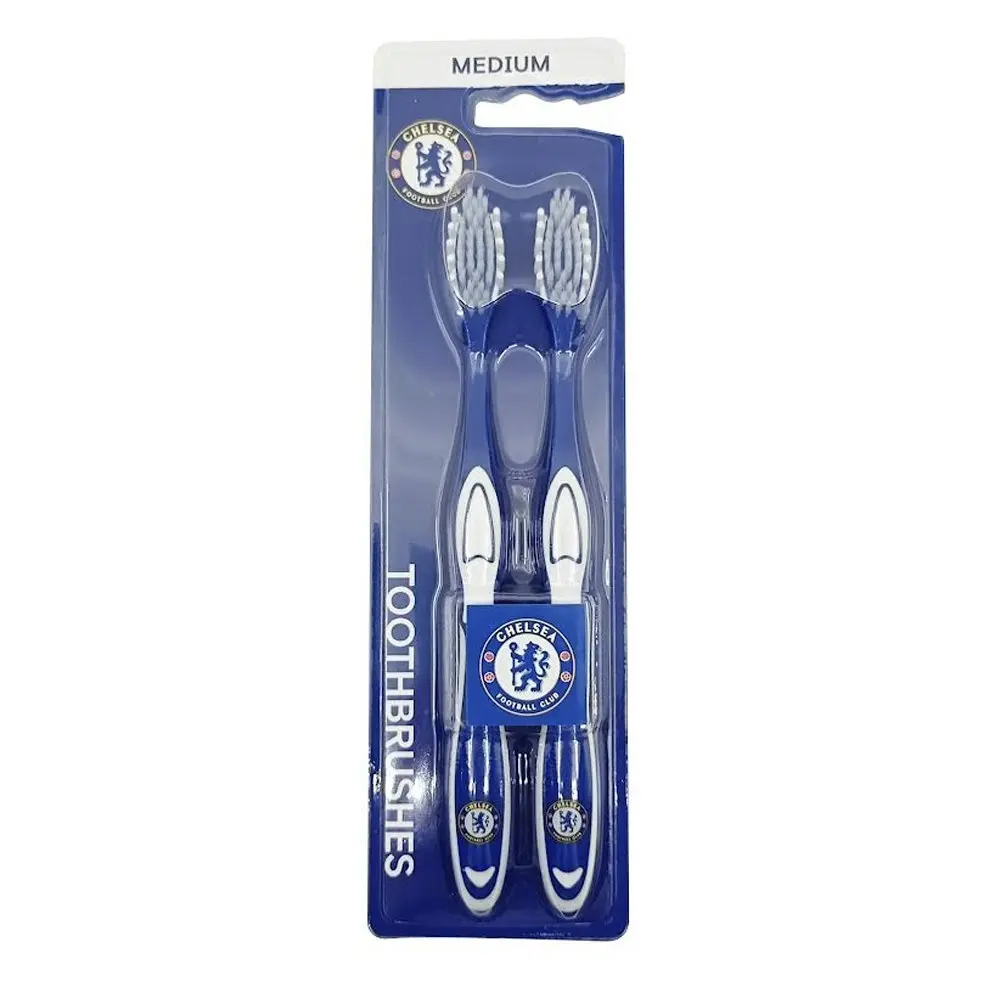 6pc EPL Chelsea F.C. Adults Medium Bristle Toothbrush Dental Teeth Oral Care