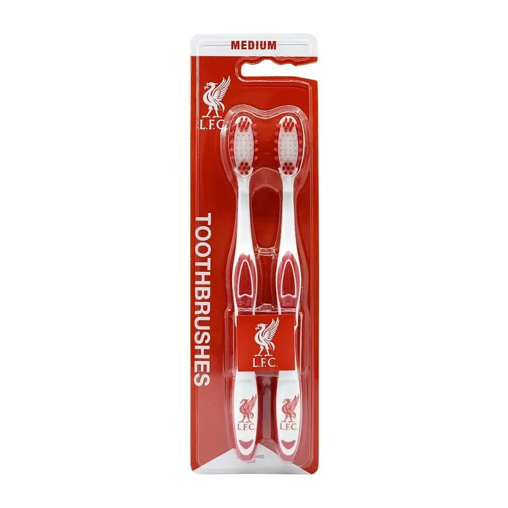 6pc EPL Liverpool F.C. Adults Medium Bristle Toothbrush Dental Teeth Oral Care