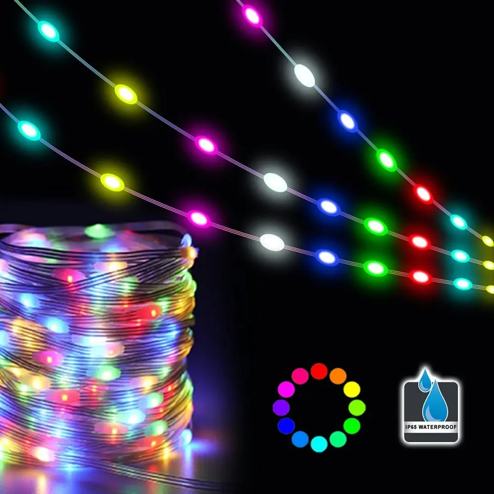 Sansai 15m RGB LED Bluetooth App Control Fairy Strip Party Lights IP65 w/Remote