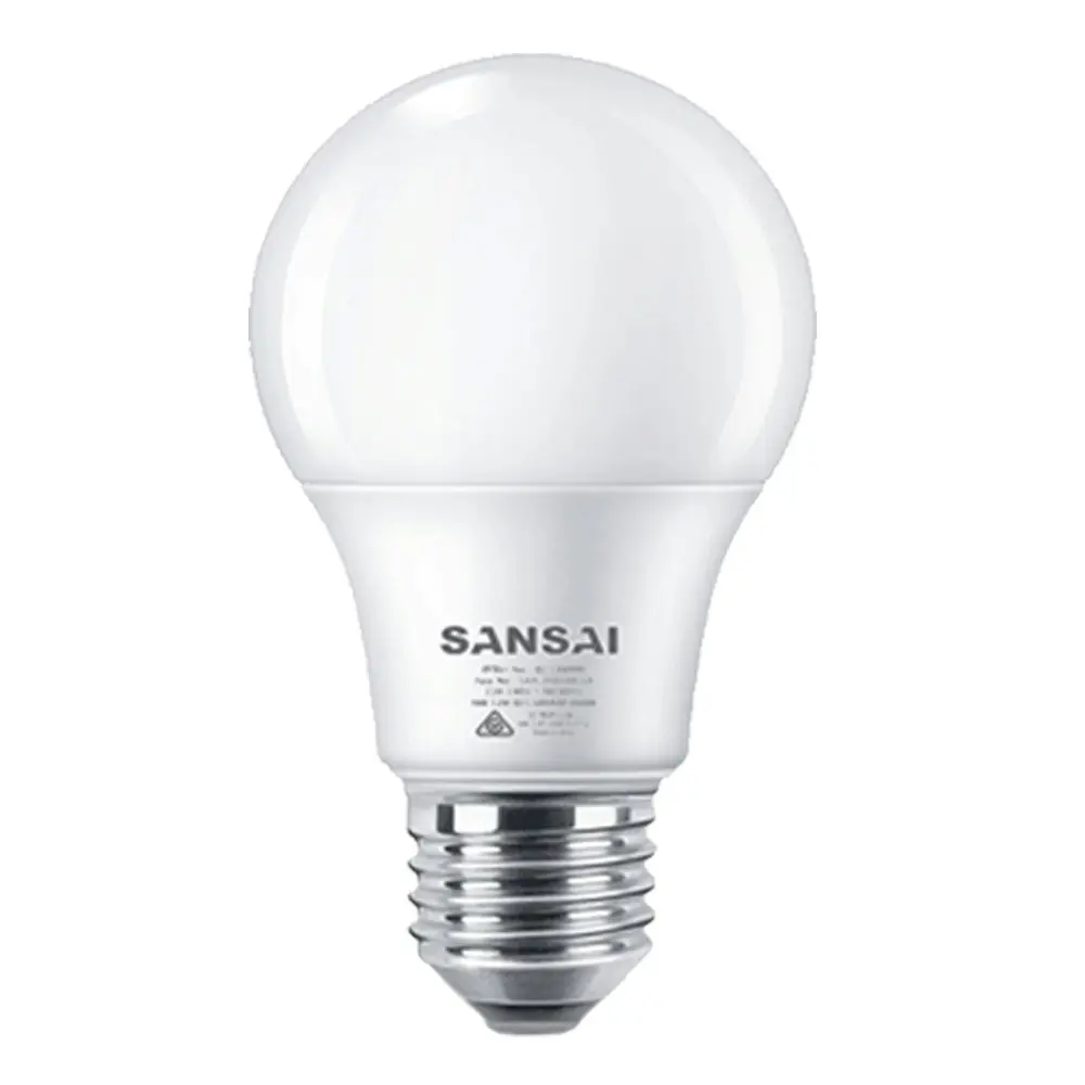 6x Sansai Home/Office LED 595lm Screw In Light Bulb A60 7W E27 Cool White 6500K