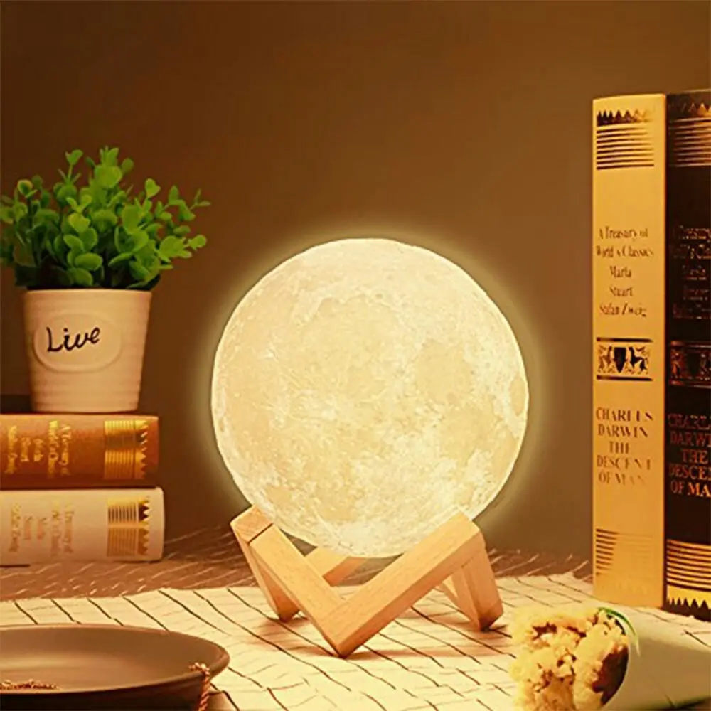 3D LED Moon Lamp 16 Colour RGB Rechargeable Night Light Touch & Remote Control