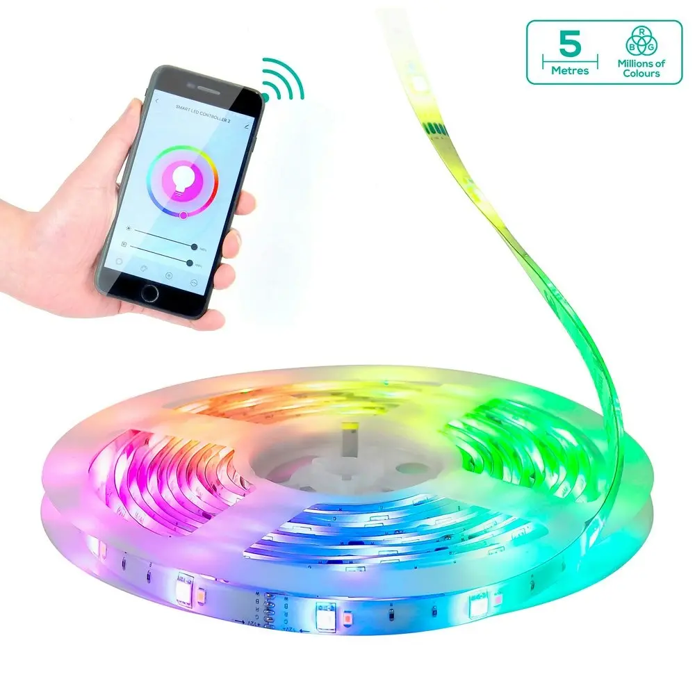 mBeat Activiva 5m IP65 Smart/Wifi RGB & Warm White Waterproof LED Strip Lights