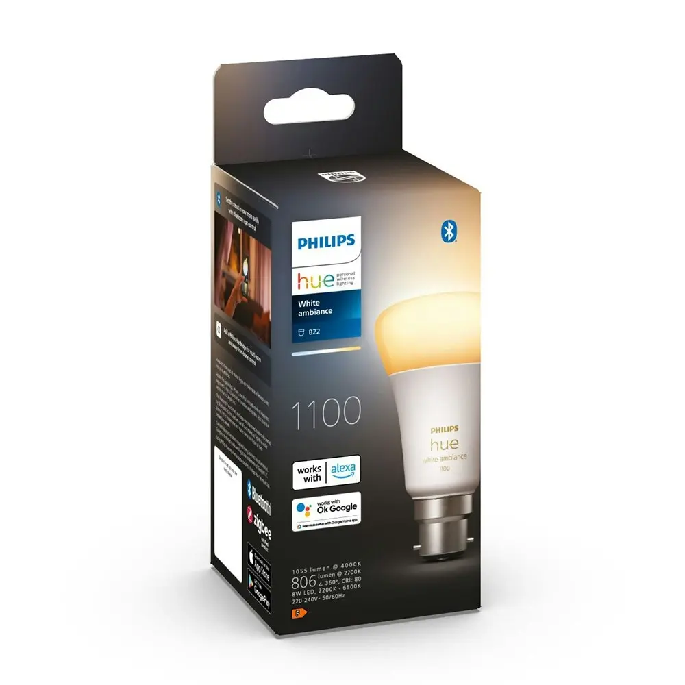 Philips Hue White Ambiance Home Light Bulb/Globe 11W A60 B22 w /Bluetooth 1055LM