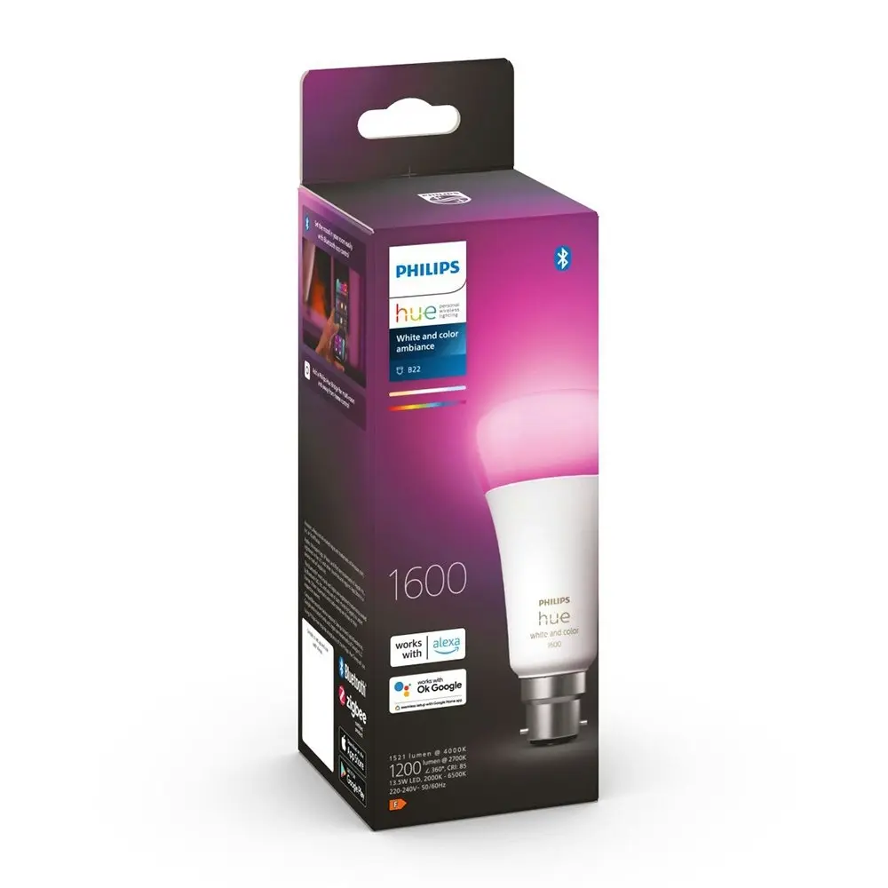 Philips Hue White/Colour Ambiance Light Bulb/Globe 15W A67 B22 w /Bluetooth