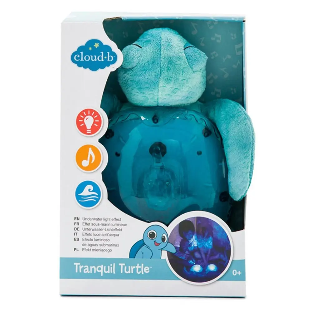 Cloud B Tranquil 27cm Turtle Night Light Projector Baby/Toddler Lamp 0m+ Aqua