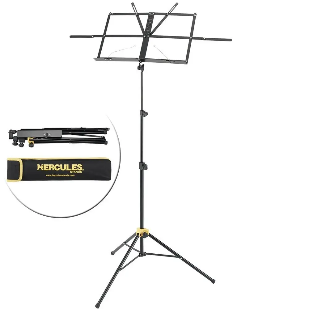 Hercules Lightweight Music Sheet Stand Adjustable Folding Tripod Holder w/ Bag