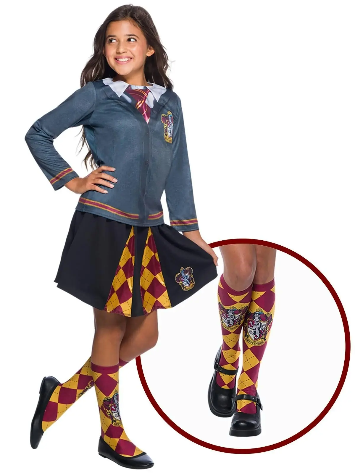 Harry Potter Gryffindor Knee High Socks Kids/Child Dress Up Party Costume 6-11