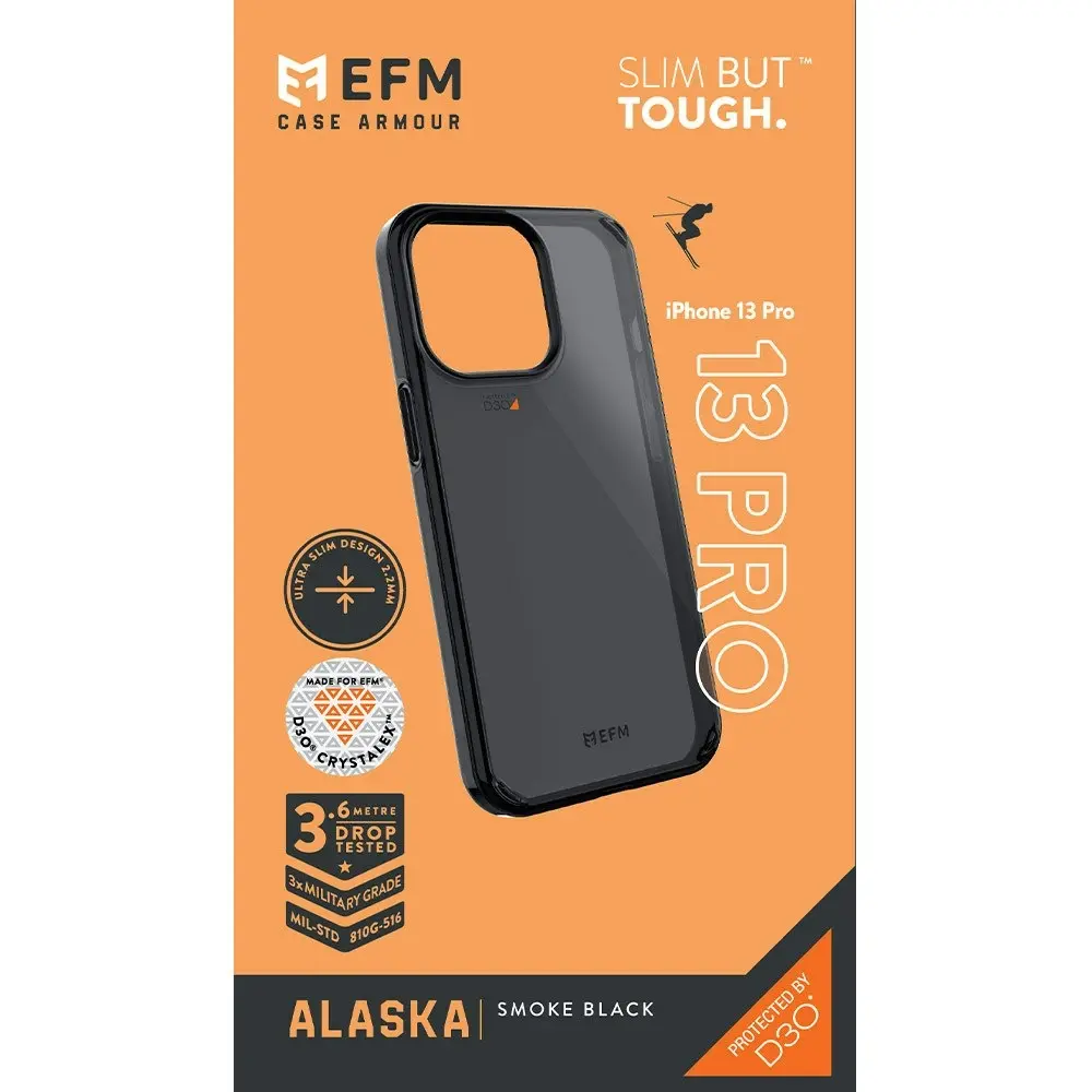 EFM Alaska Case Armour Cover w/ D3O Crystalex For iPhone 13 Pro Smoke Black