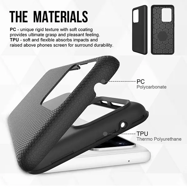 Urban Pyramid Phone Case Protective Back Cover For Samsung Galaxy Note20 Black