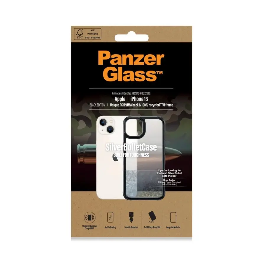 PanzerGlass SilverBullet Protection Case Phone Cover For Apple iPhone 13 Black