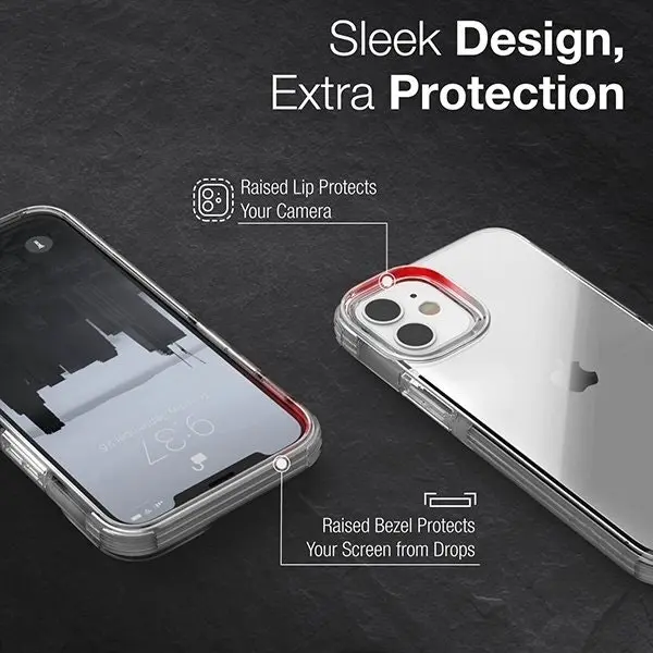 X-Doria Raptic Shockproof 5.4" Mobile Case/Cover For Apple iPhone 12 Mini Clear