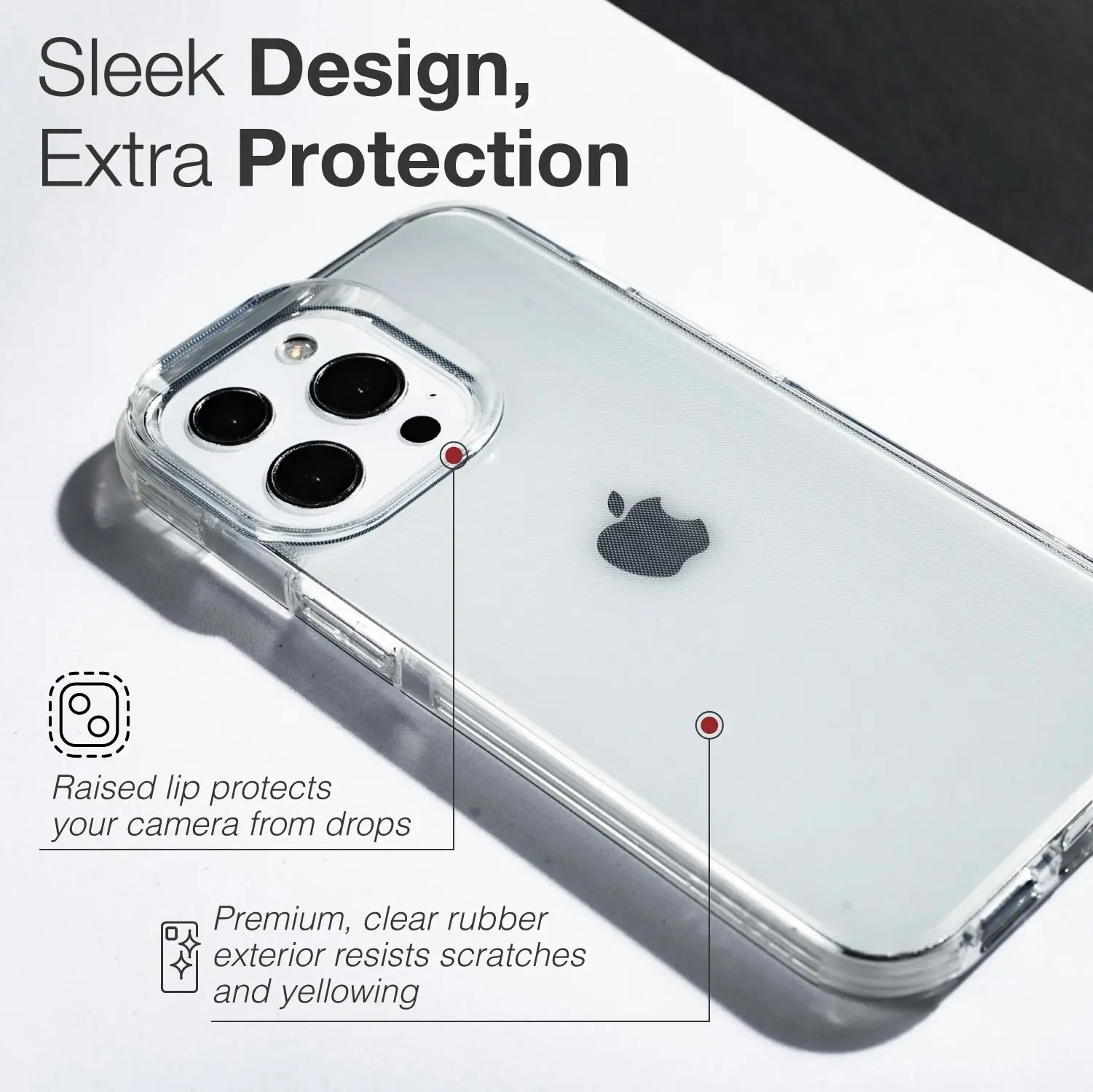 X-Doria Raptic Shockproof Slim Mobile Case/Cover For Apple iPhone 13 Pro Clear