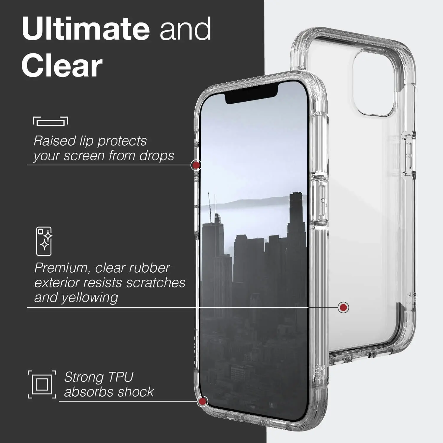 X-Doria Raptic Air Shockproof Protective Case/Cover For Apple iPhone 13 Clear