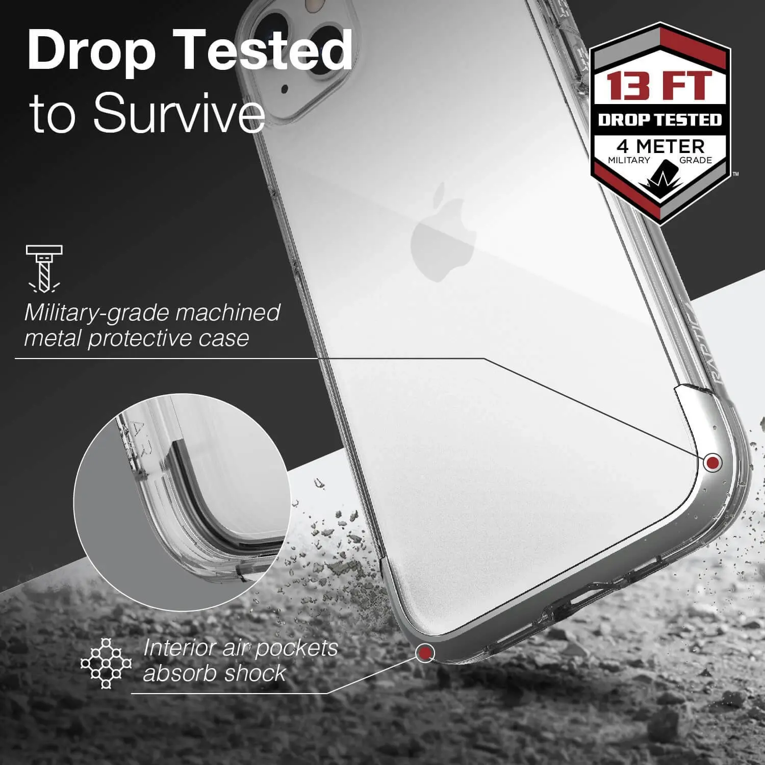 X-Doria Raptic Air Shockproof Protective Case/Cover For Apple iPhone 13 Clear