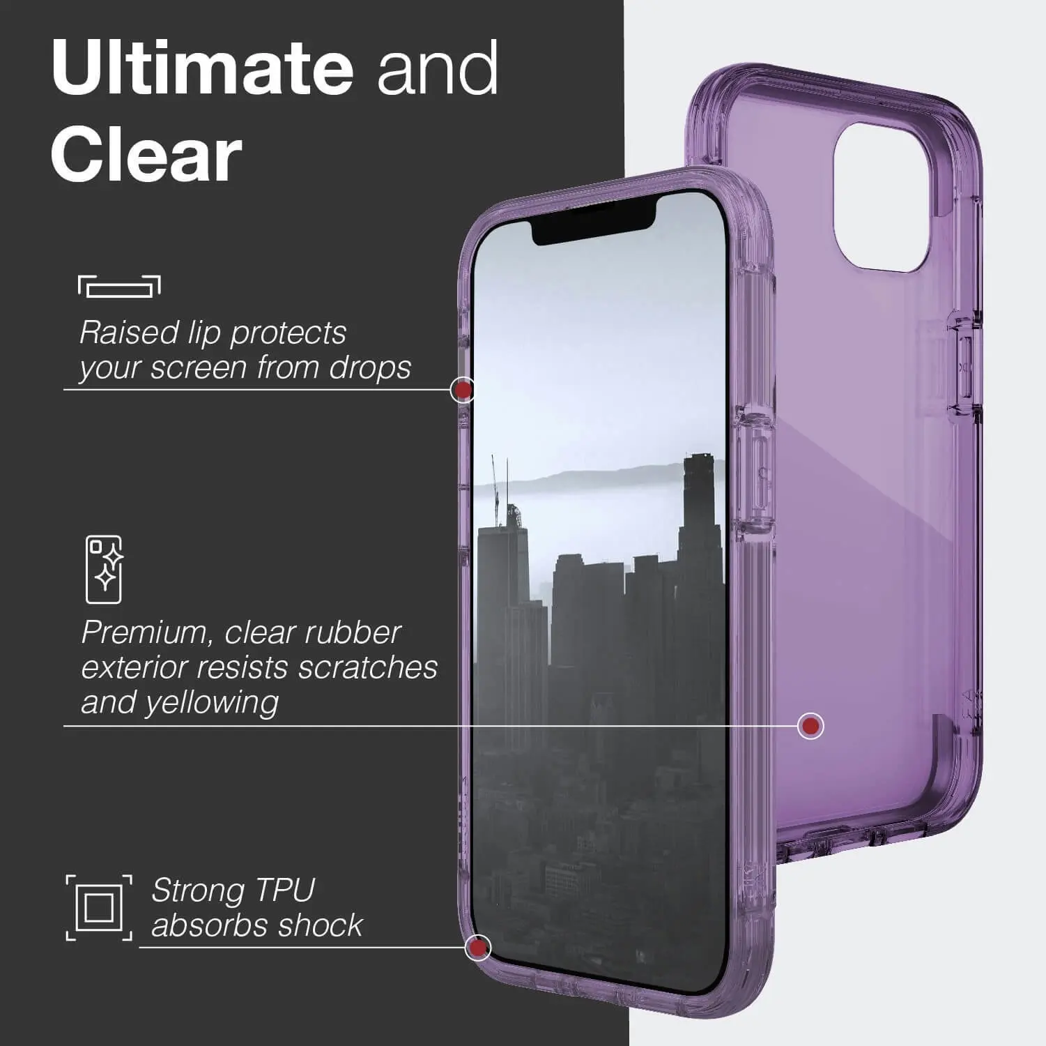 X-Doria Raptic Air Shockproof Slim Mobile Case/Cover For Apple iPhone 13 Purple