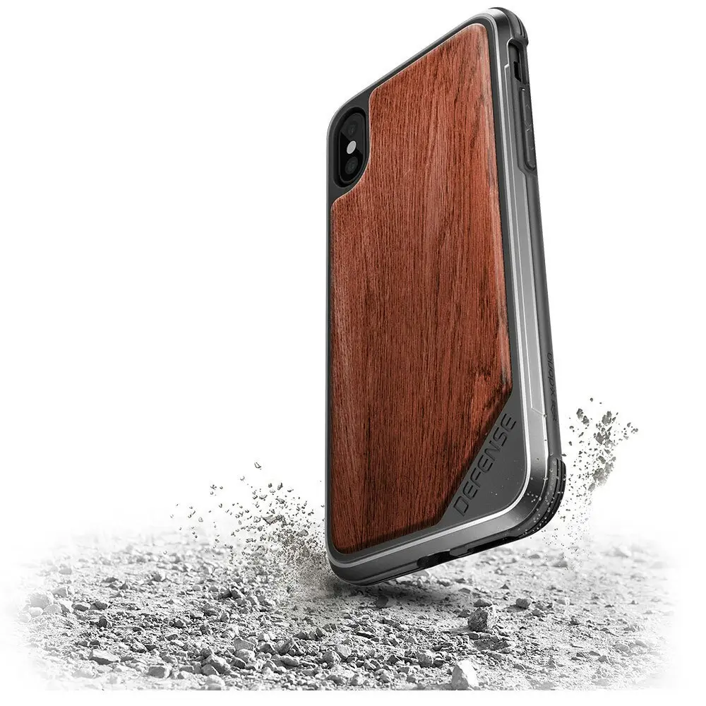 X-Doria Defense Lux Tough Cover Shock/Drop Proof Case for Apple iPhone X/Xs Wood