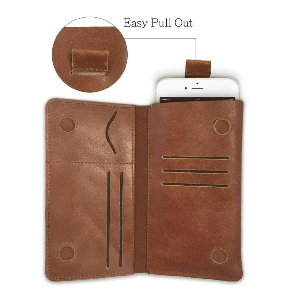 Urban All-in-1 Universal Wallet Case w/ Card Slots For 4.7in Mobile Phones Tan