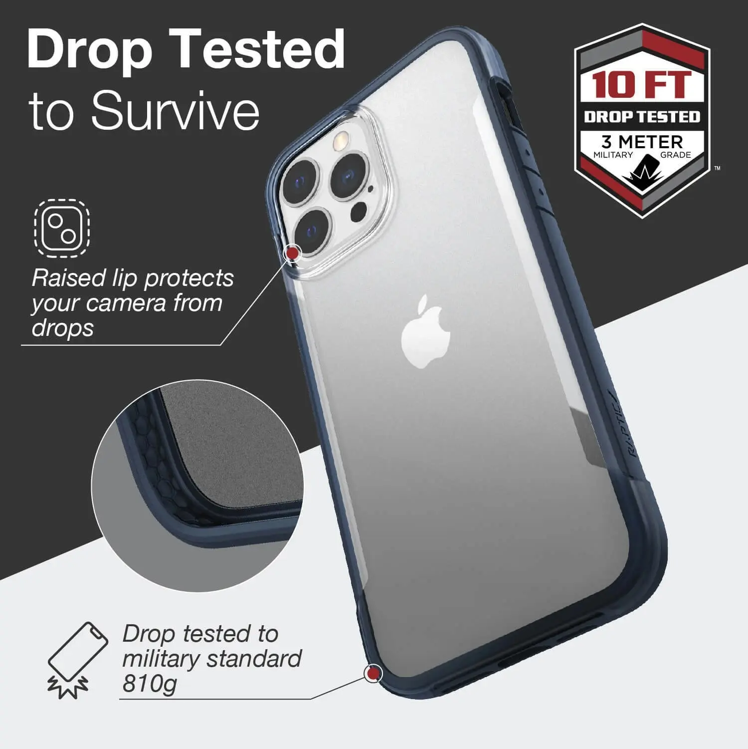 X-Doria Raptic Terrain Eco-Friendly Mobile Case For Apple iPhone 13 Pro Blue