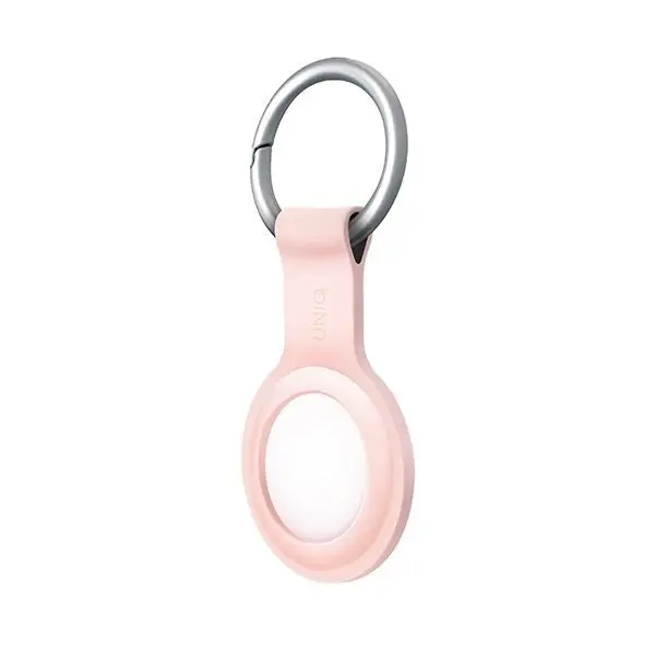 Uniq Lino Apple AirTag Tracker Protective Silicone Case/Cover w/ Carabiner Pink