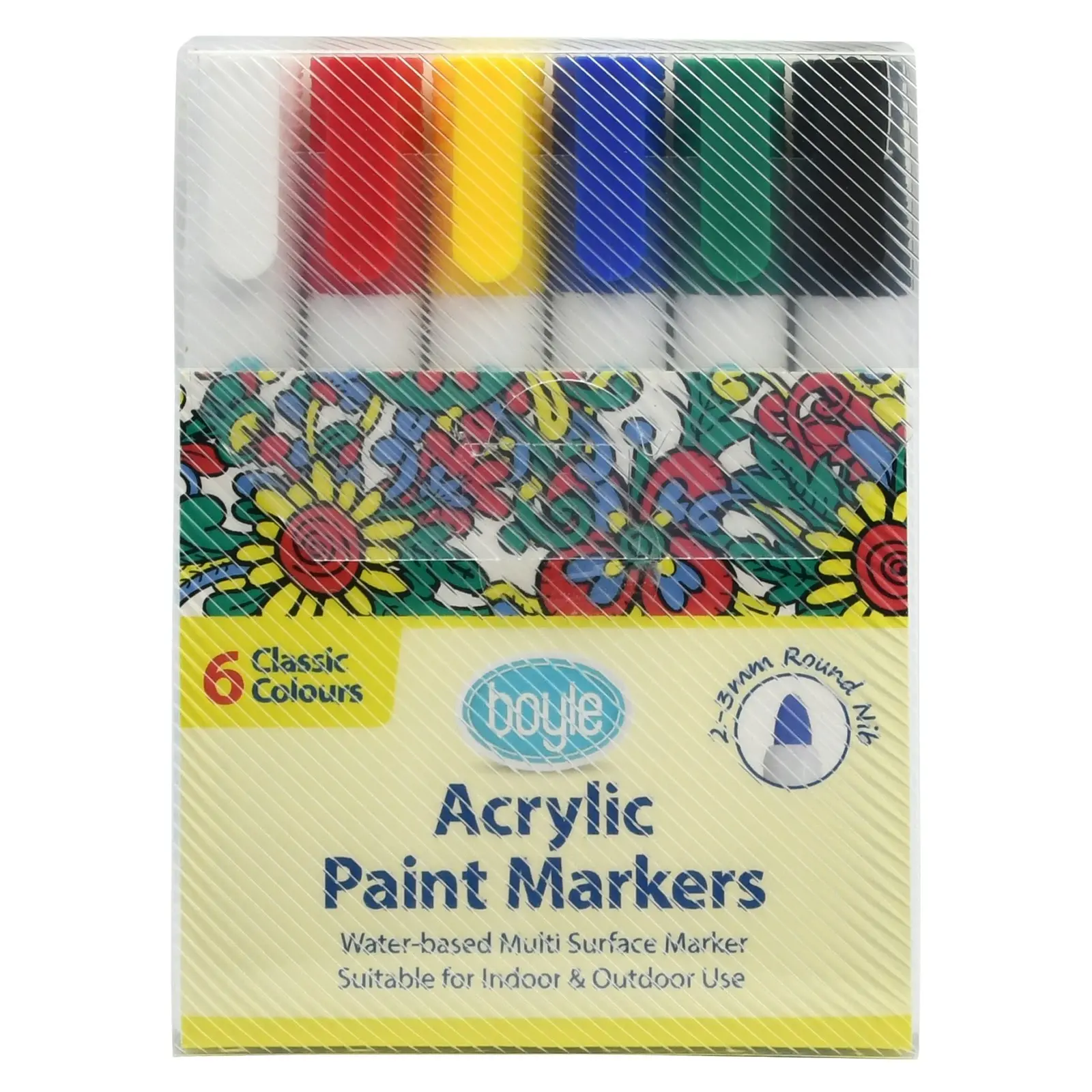 3x 6pc Boyle Acrylic Paint Markers Stone/Ceramic Water-Resistant Pens Classic