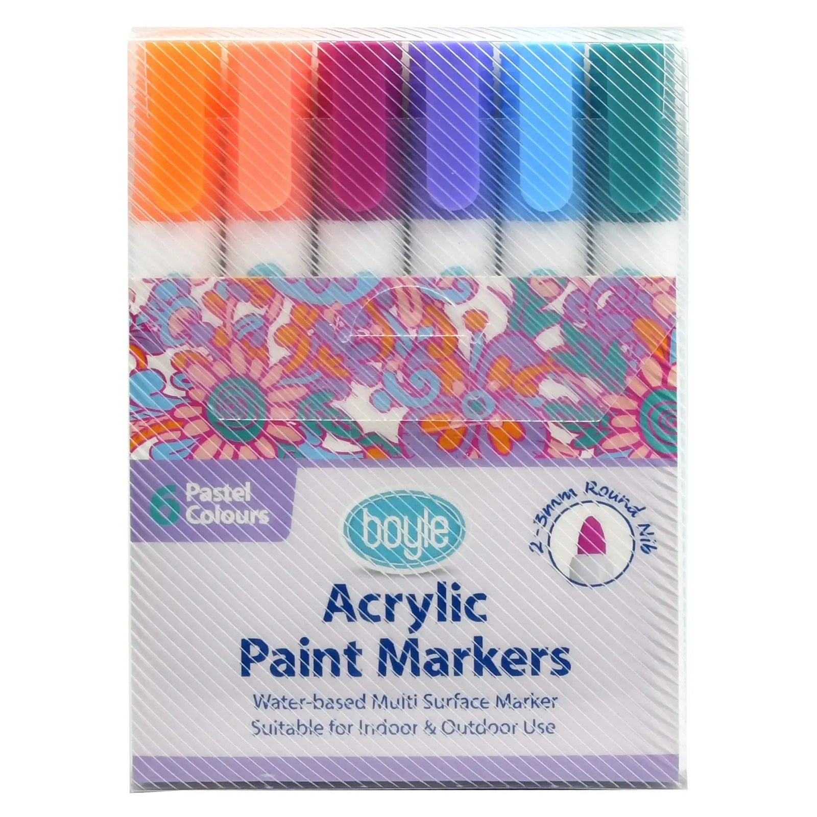 3x 6pc Boyle Acrylic Paint Markers Stone/Ceramic Water-Resistant Pens Pastel