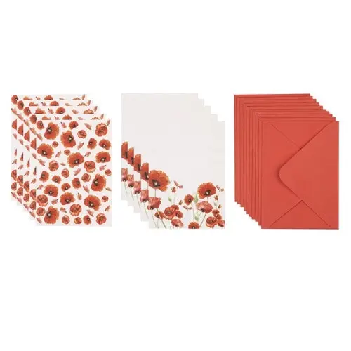 Ashdene Red Poppies A5 Hardcover Notebook Stationery w/ Elastic Band Closure