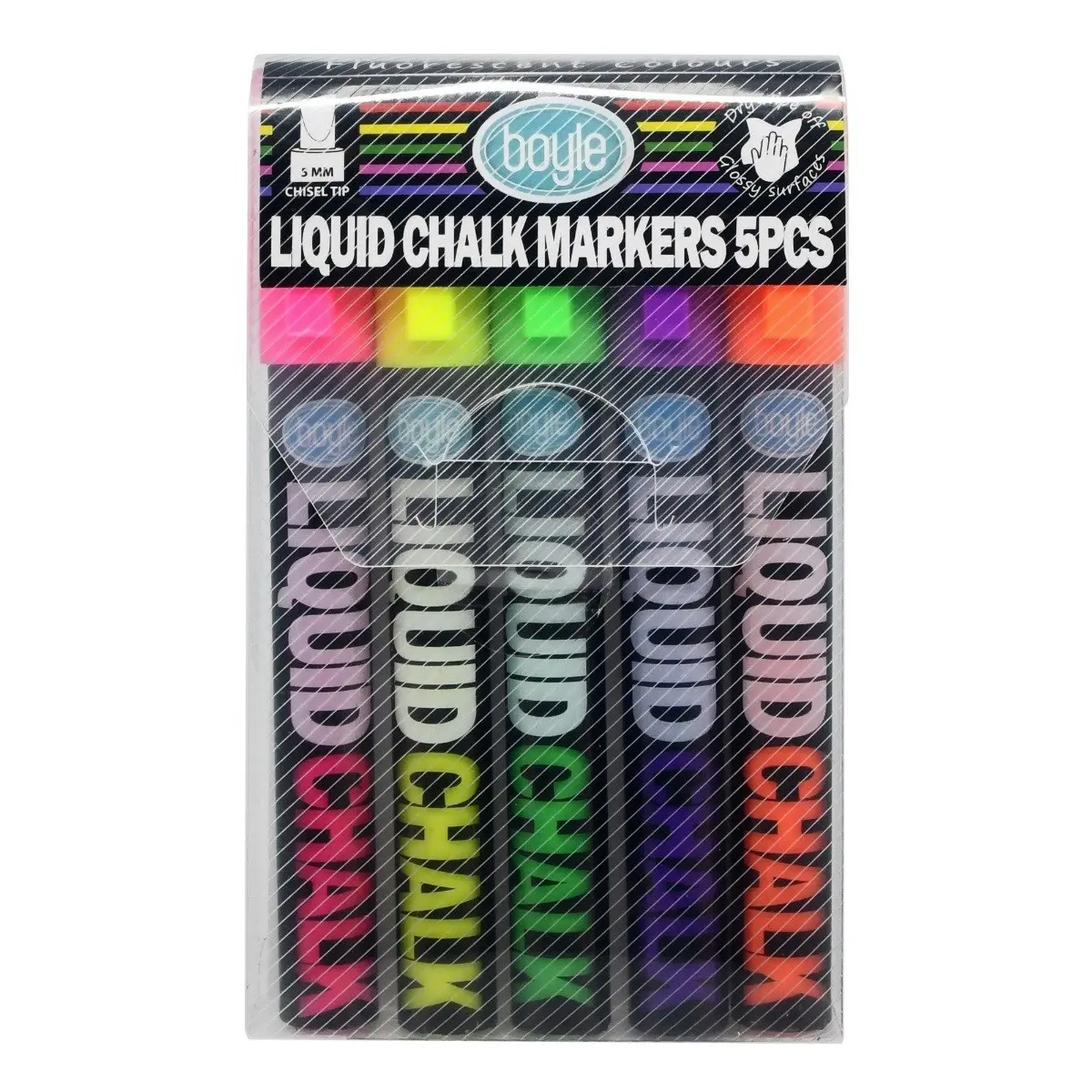 2x 5pc Boyle Kids/Child Liquid Chalk Writing/Drawing Craft Markers Fluorescent