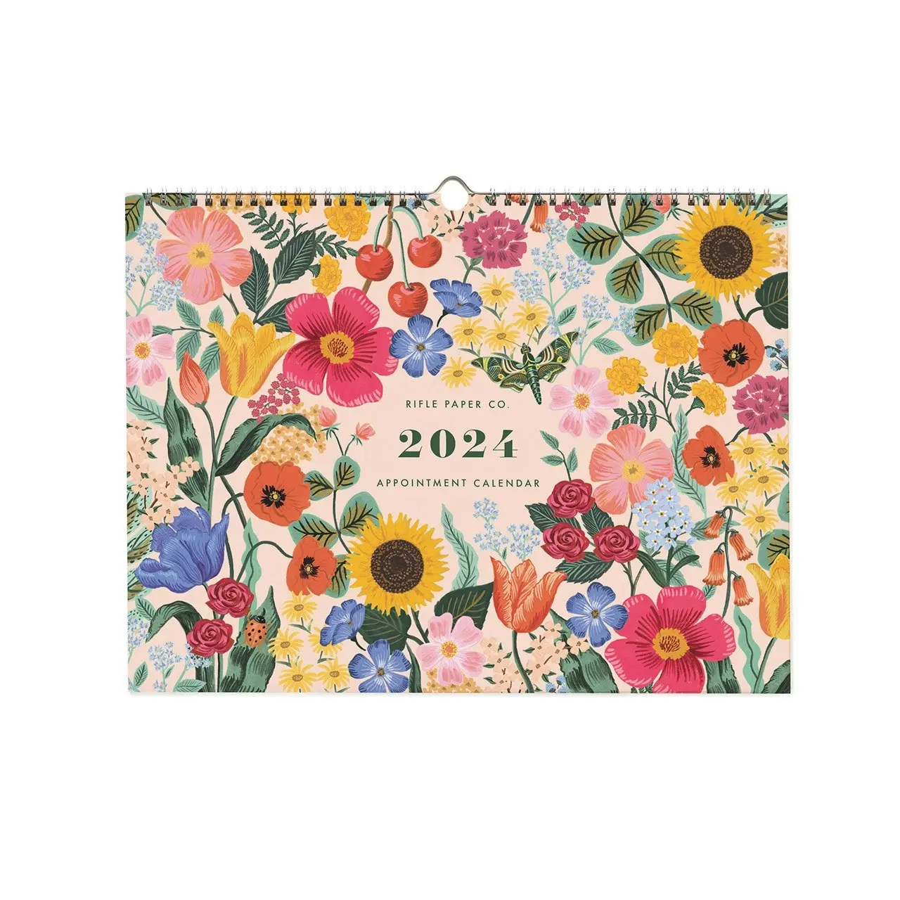 Rifle Paper Co 2024 40x30cm Double Spiral W/Hanger Blossom Appointment Calendar