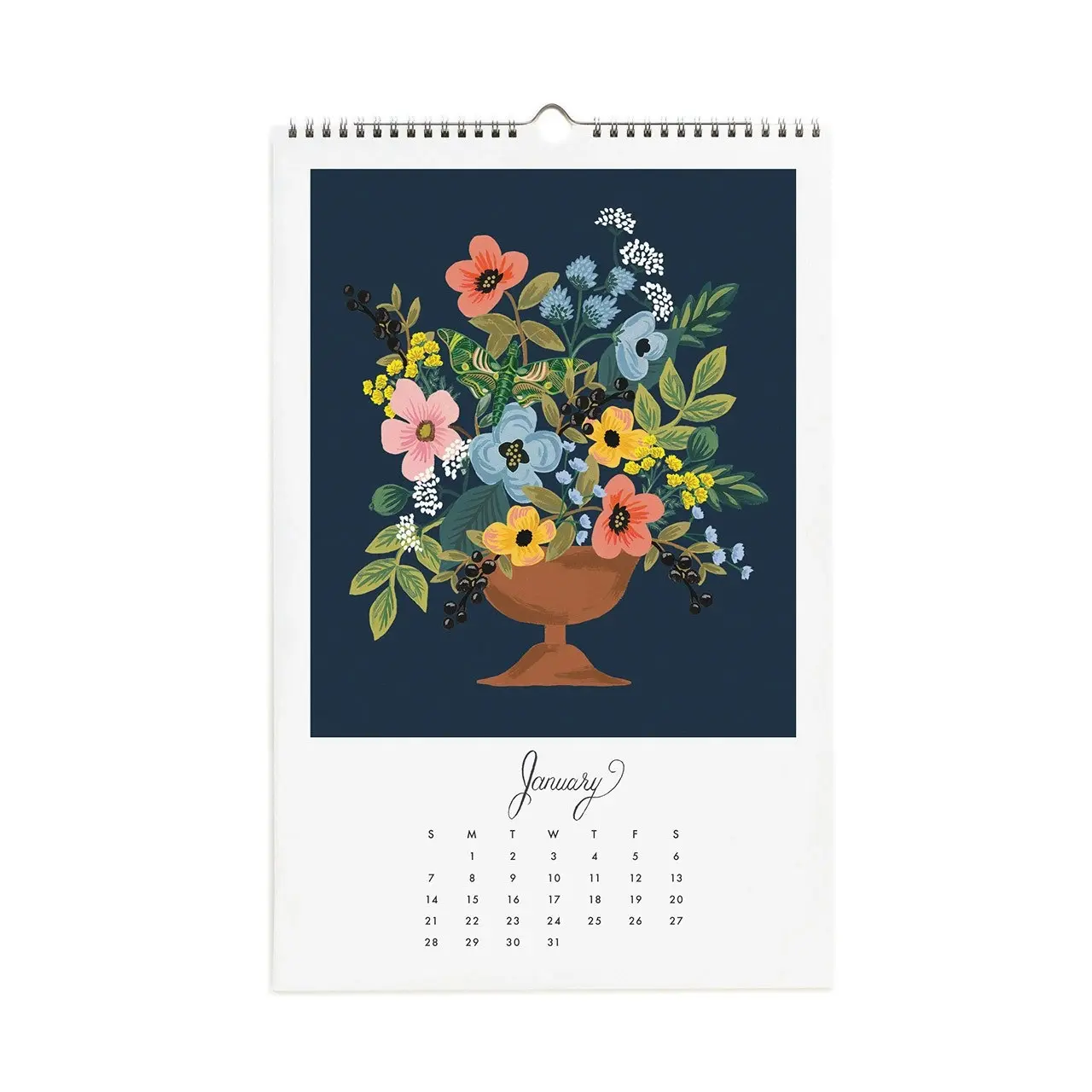 Rifle Paper Co 2024 28x43cm Warm White Text Paper Flower Studies Wall Calendar