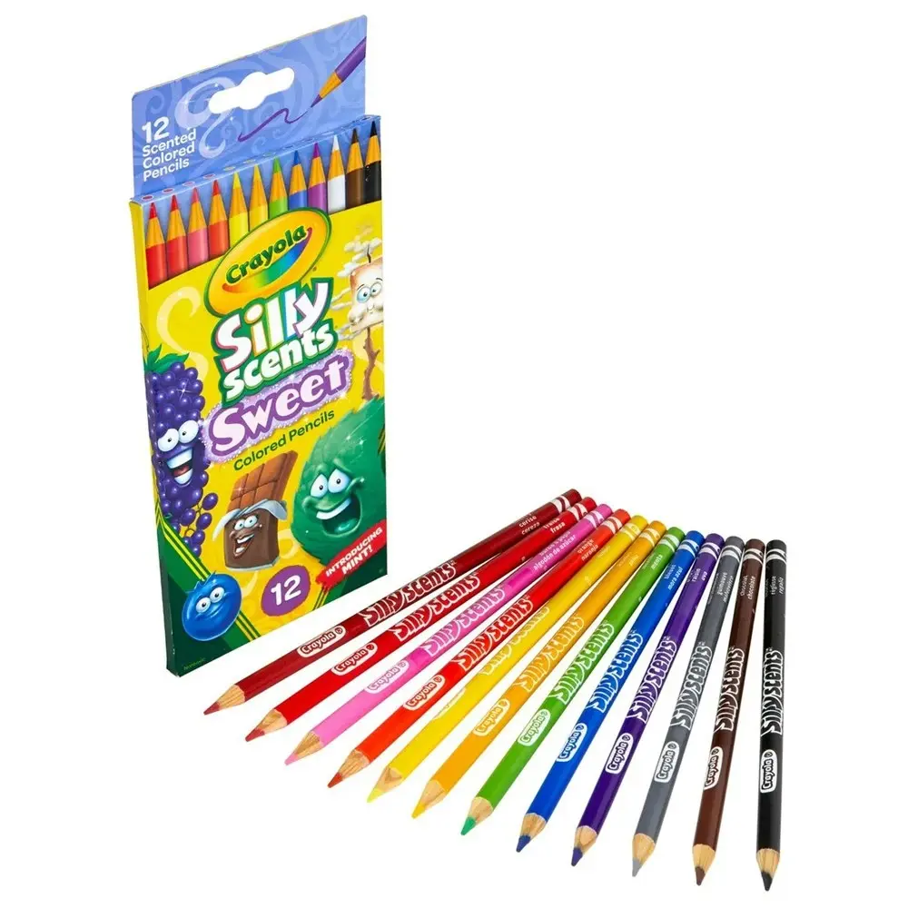 12pc Crayola Silly Scents Coloured Pencils Kids/Children Drawing Art/Craft 5y+