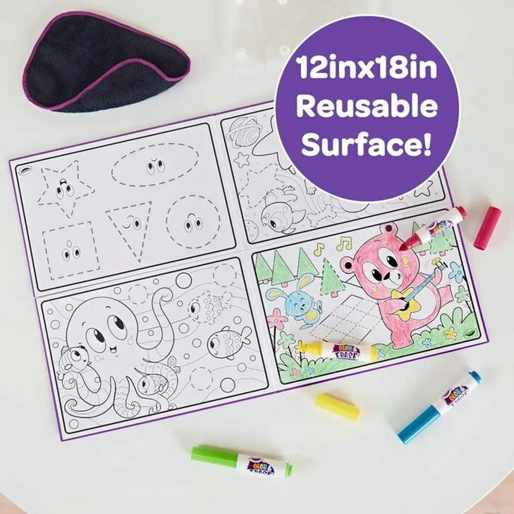 Crayola Colour & Erase 30x45cm Reusable Activity Board w/ Marker Kids/Child 3y+