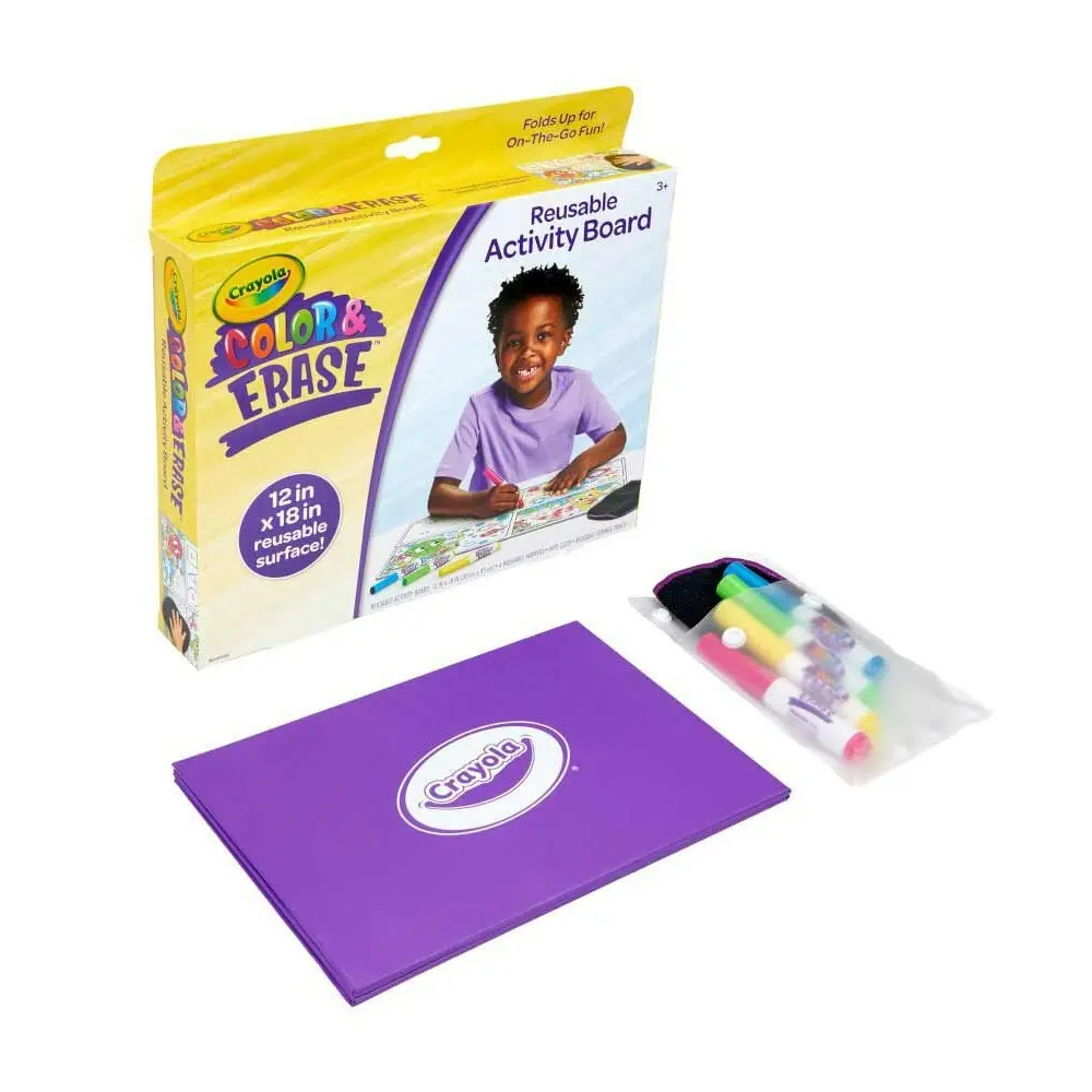 Crayola Colour & Erase 30x45cm Reusable Activity Board w/ Marker Kids/Child 3y+